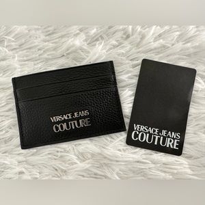 Authentic VERSACE Couture Black Leather‎ Card Case Wallet